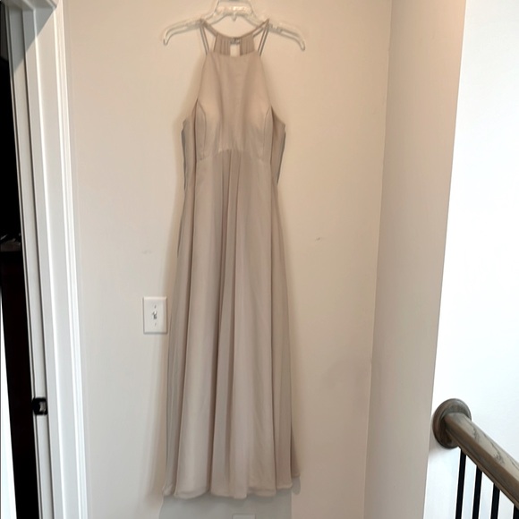 Azazie Dresses & Skirts - Azazie Cream Halter Dress Size 20